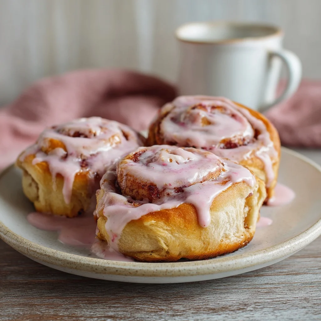 Vegan Pink Cinnamon Rolls