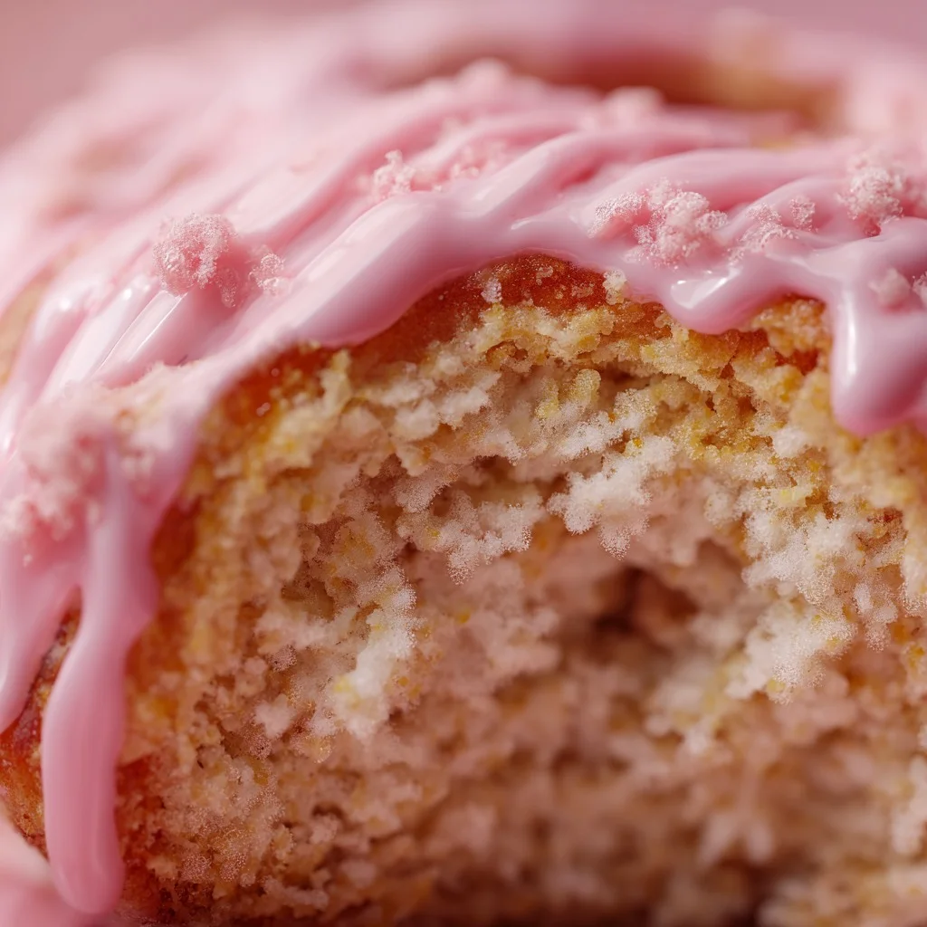 Vegan Pink Cinnamon Rolls close up