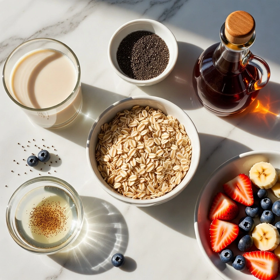 Vegan Overnight Oats 3 ingredients of Vegan Overnight Oats