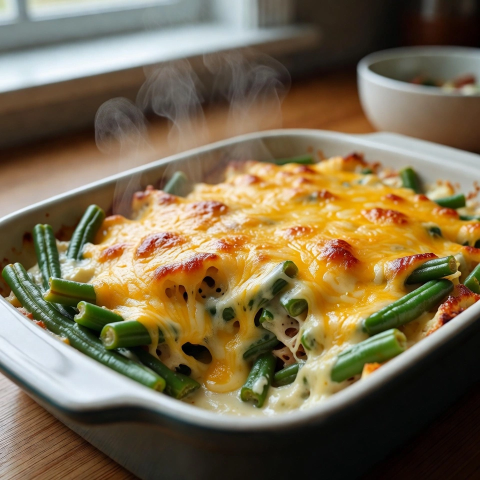 baking Green Bean Casserole with Cheese