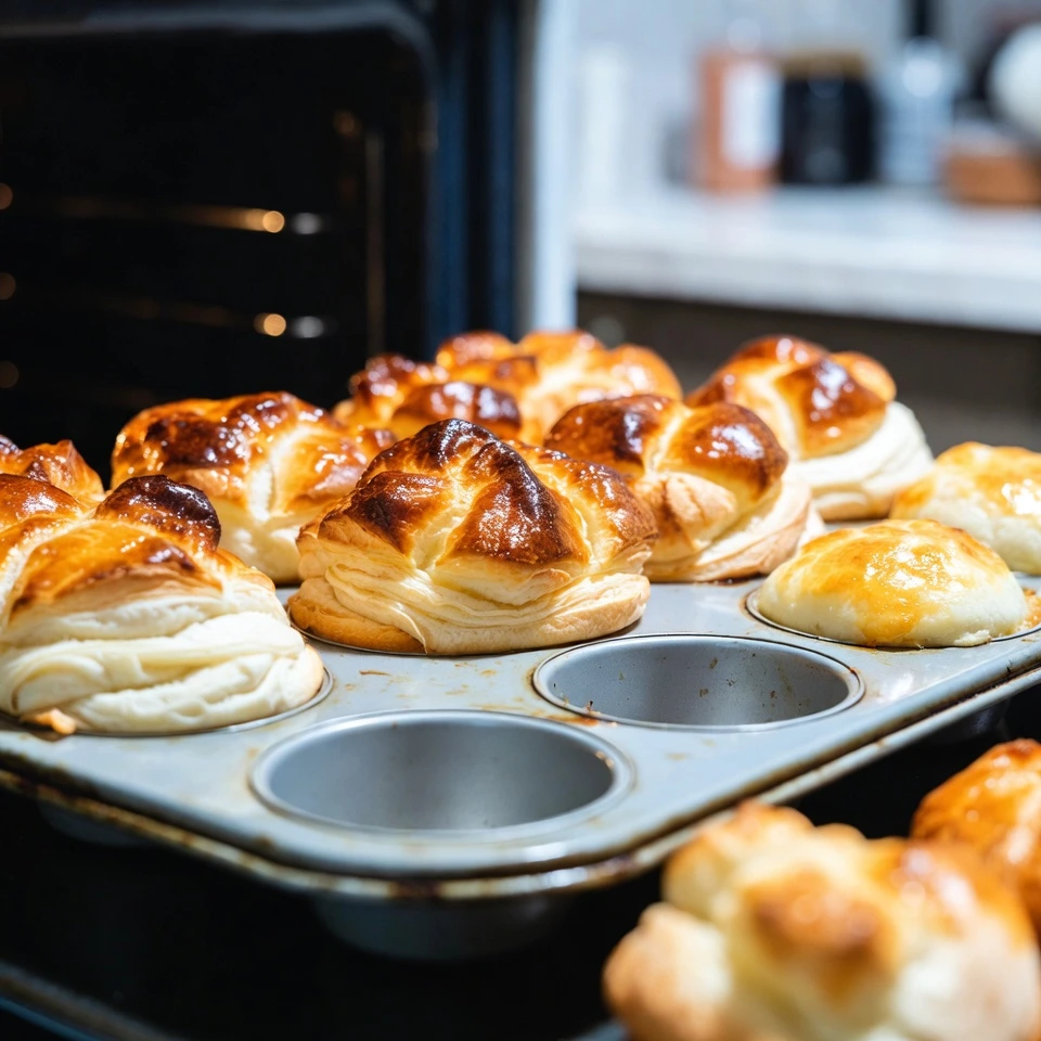 baking Golden Garlic Parmesan Cruffins