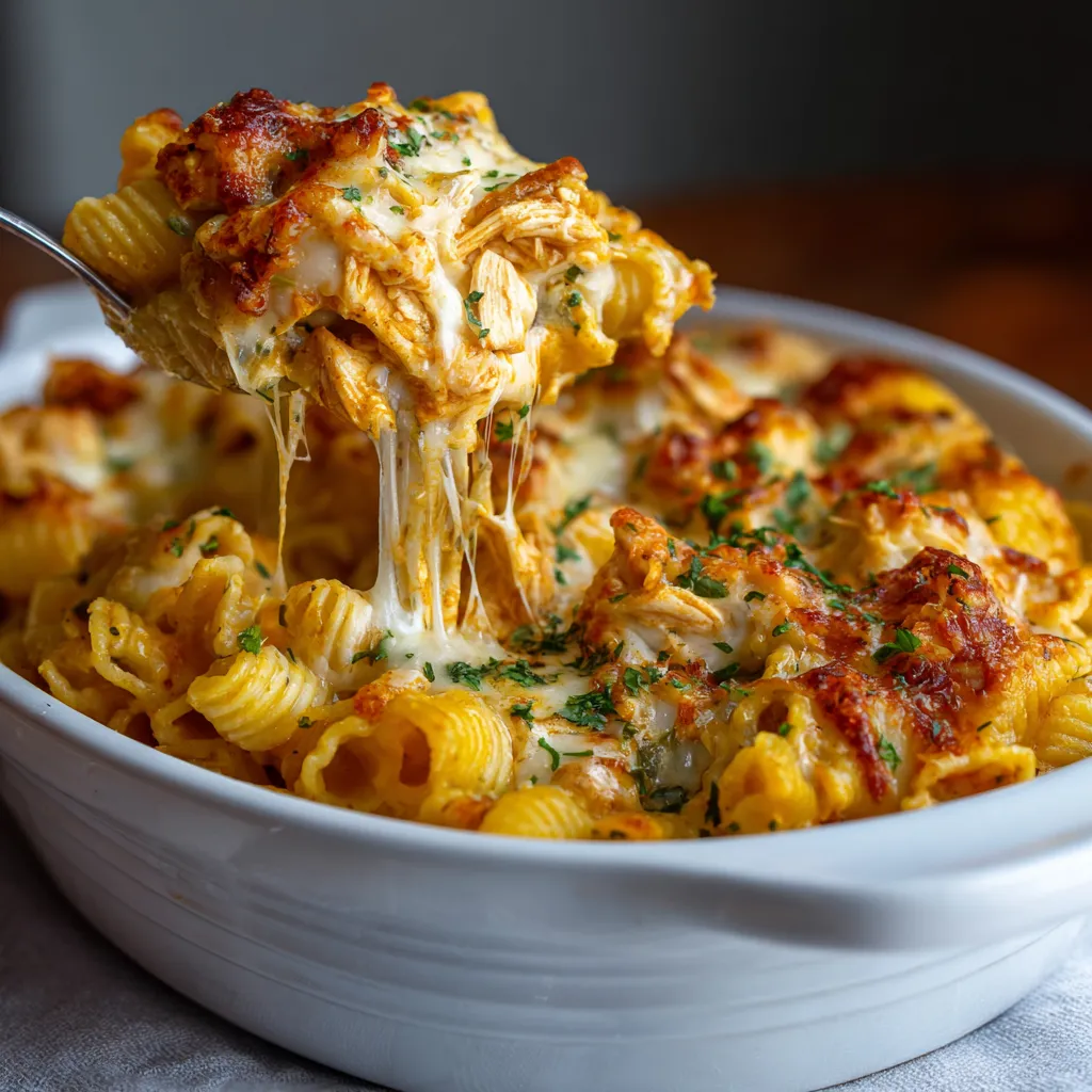 Cheesy Buffalo Chicken Pasta Bake
