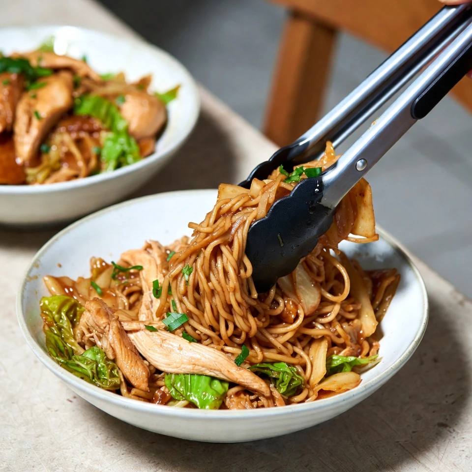 Chicken Cabbage Noodle Stir Fry