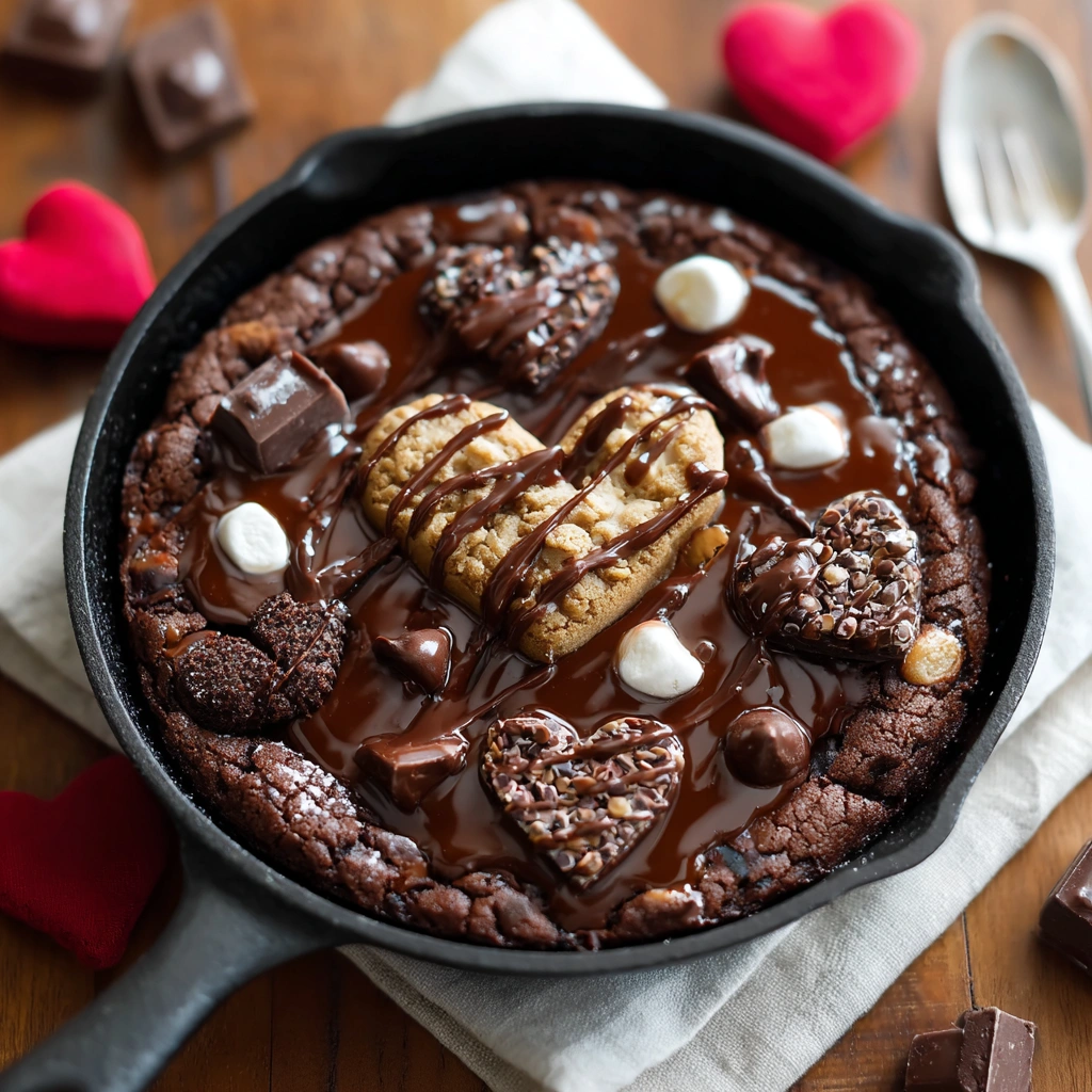 Chocolate Cookie Skillet Valentine’s Day Dessert