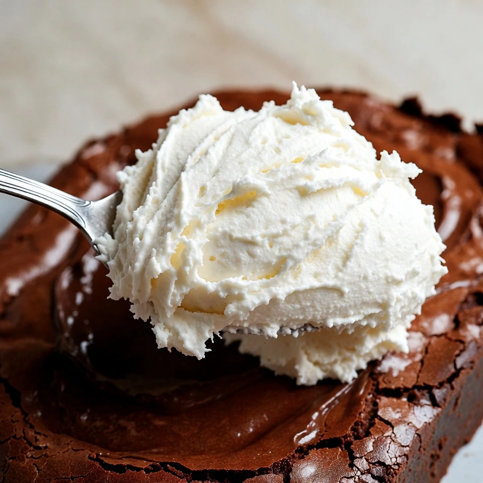 spreading cream on the brownies