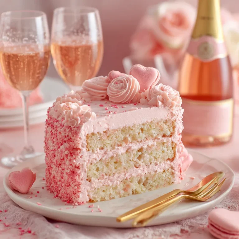 Pink Champagne Cake Valentine’s Dessert