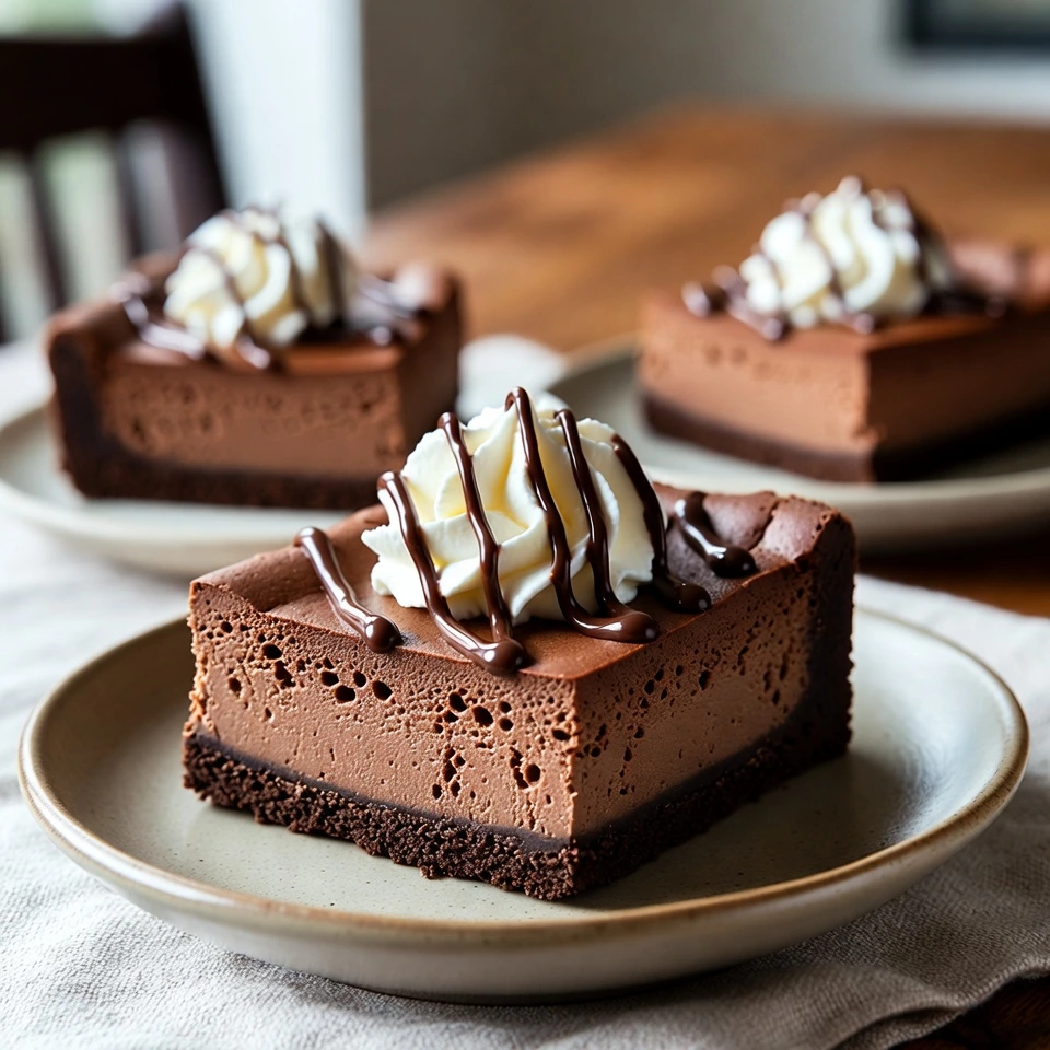 Hot Chocolate Cheesecake Bars in plates