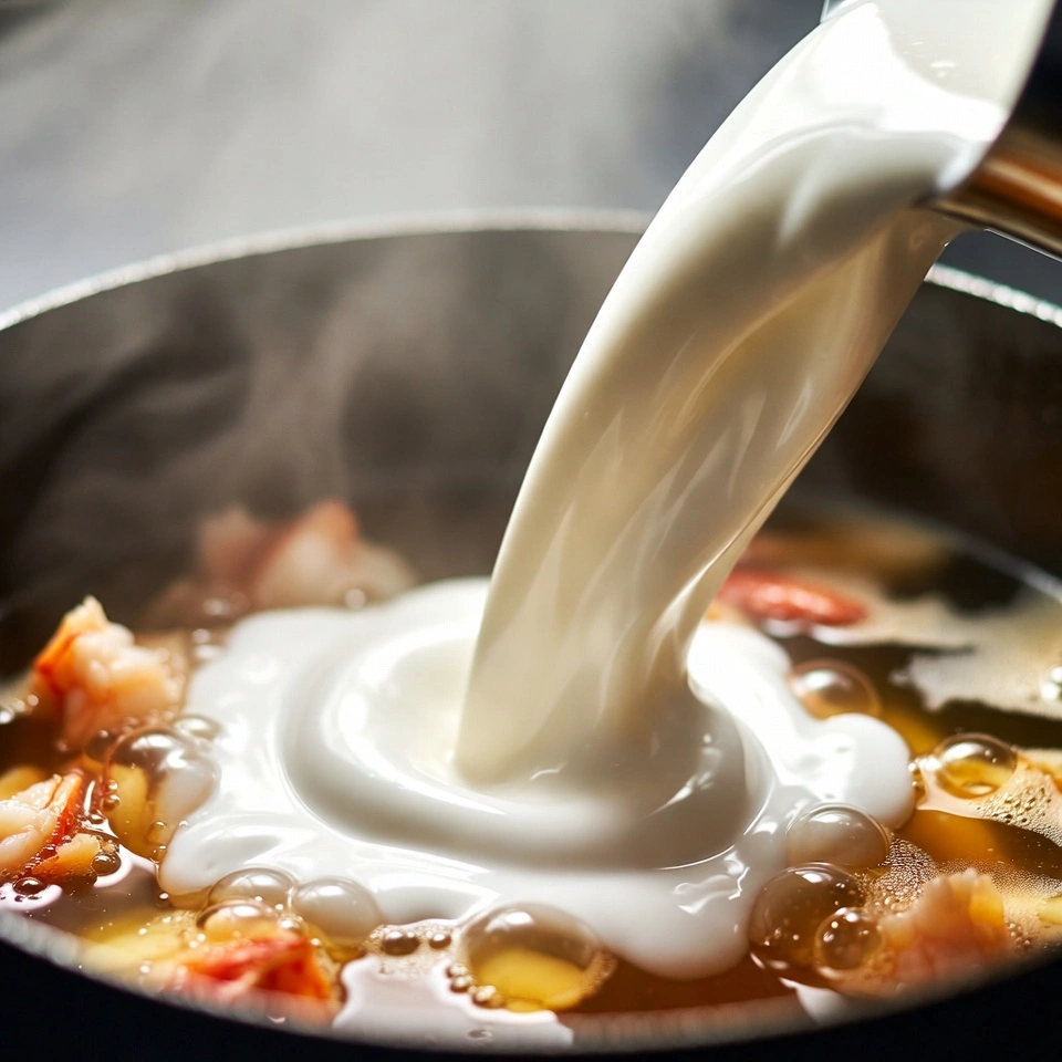 Lobster Stew Recipe 5 adding milk into Lobster Stew Recipe