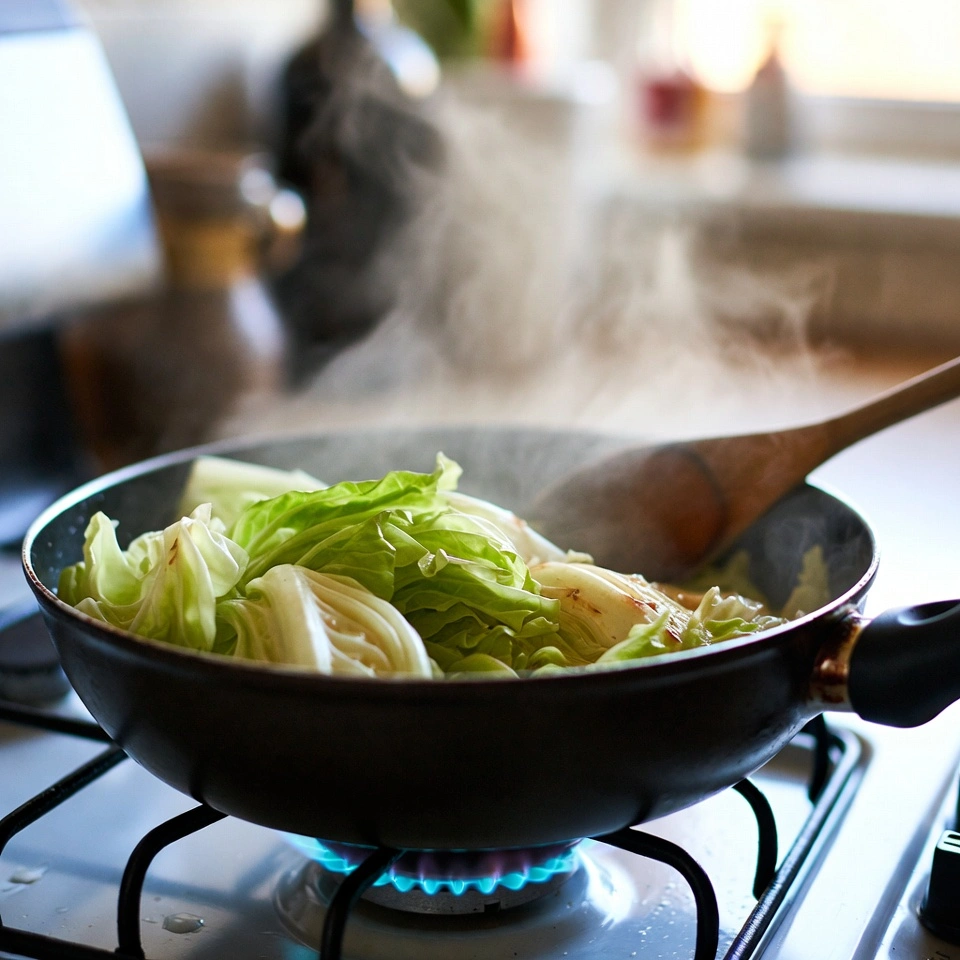 Low-Carb Cheesy Cabbage Casserole 4 preparing cabbage
