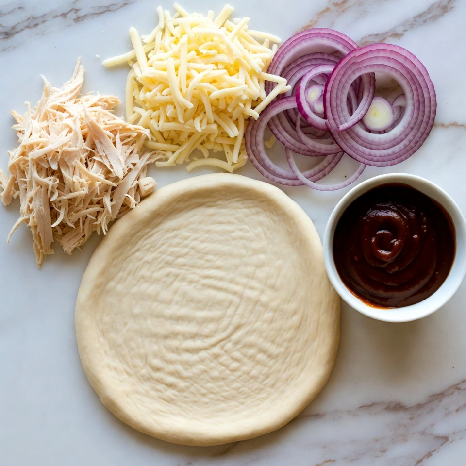 ingredients of BBQ Chicken Pizza