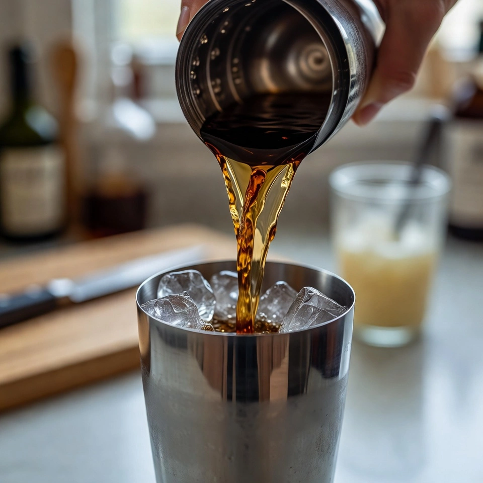 Mexican Candy Shot That’s Sweet, Spicy, and Instantly Party-Ready 5 pouring juice in the blender