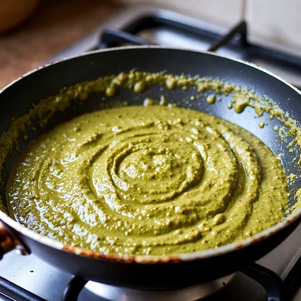 preparing creamy pasta sauce