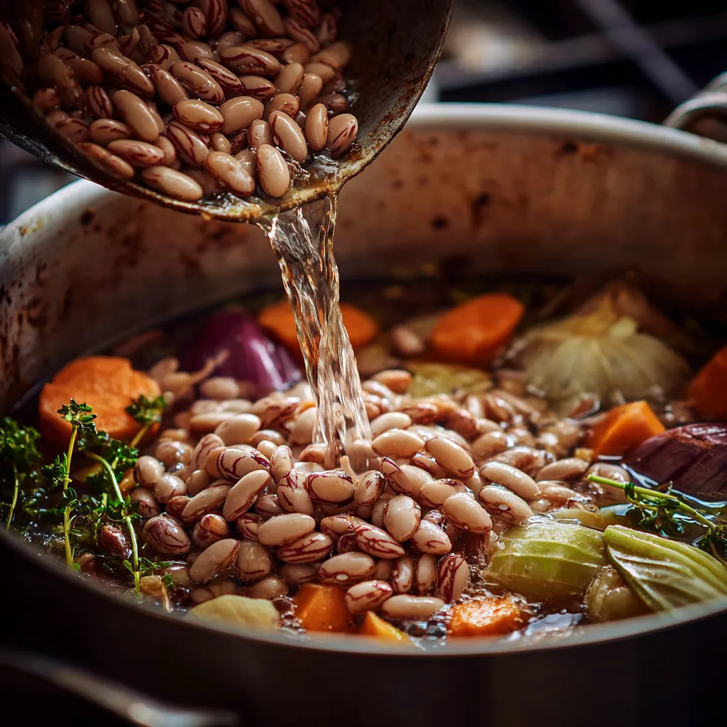 adding beans in vegetables