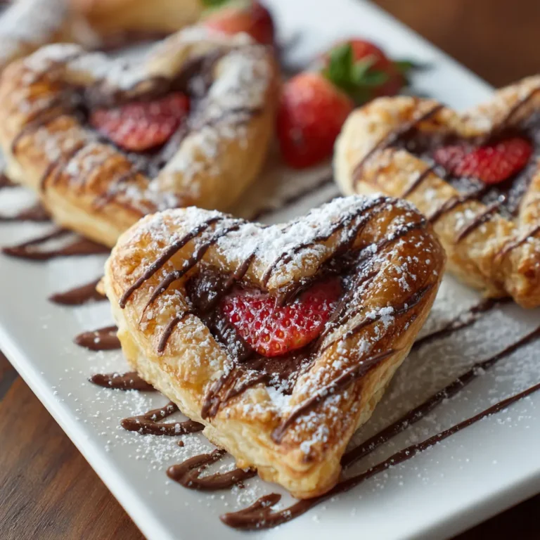 Strawberry Nutella Puff Pastry Hearts