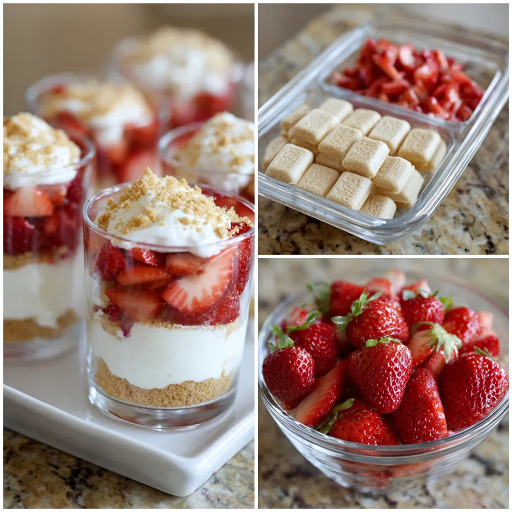 Strawberry Shortcake Cups That Are Fresh, Creamy, and Perfectly Layered 3 preparing Strawberry Shortcake Cups