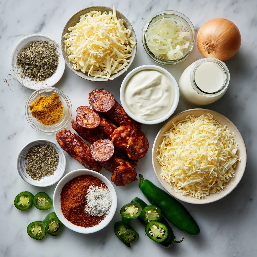 Cheesy Chorizo Queso Dip 3 ingredients for Cheesy Chorizo Queso Dip