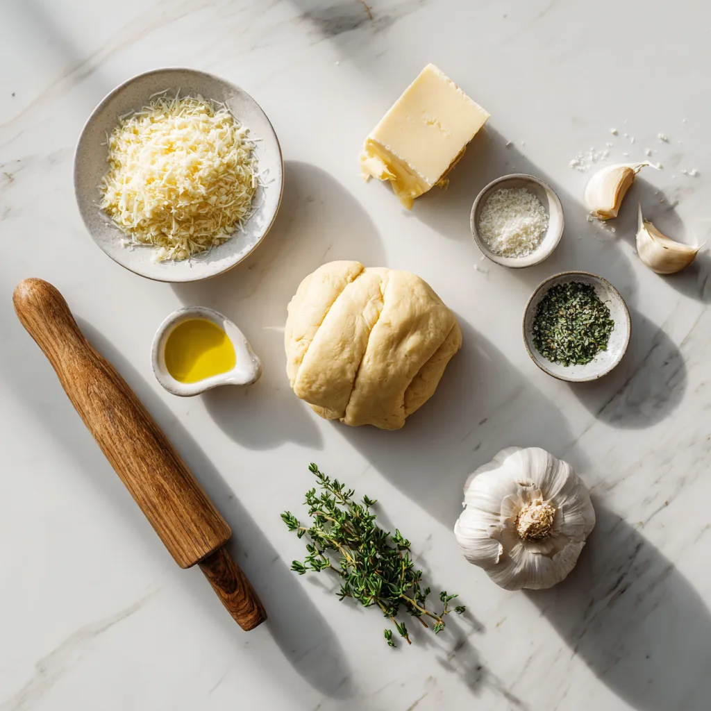 ingredients image of Golden Garlic Parmesan Cruffins