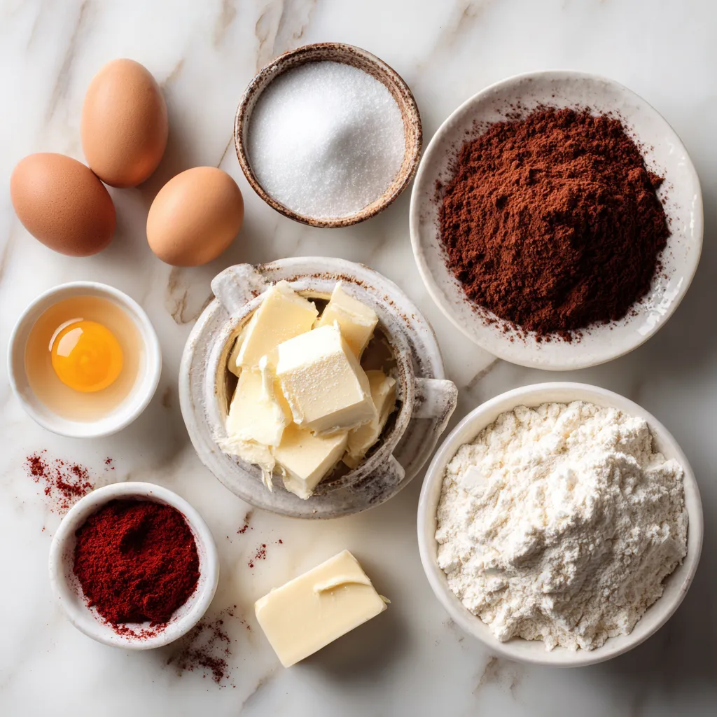 Red Velvet Sugar Cookies Valentine’s Day 3 ingredients of Red Velvet Sugar Cookies Valentine’s Day