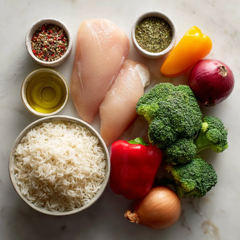 ingredients of Healthy Rice and Chicken Recipes
