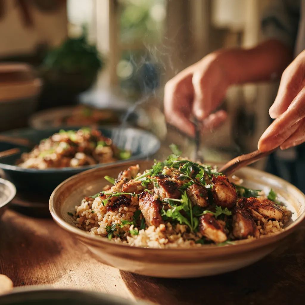 serving the Healthy Rice and Chicken Recipes