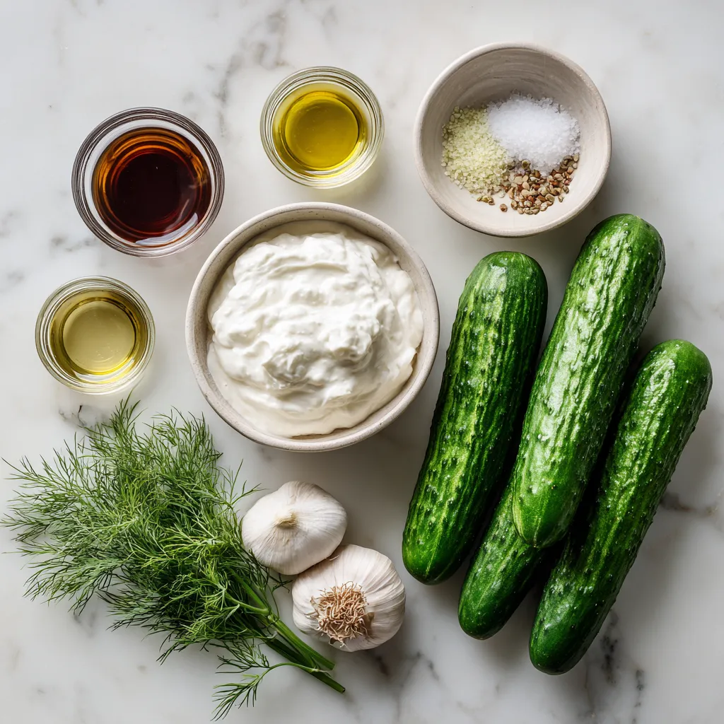 ingredients of Creamy Cucumber Salad