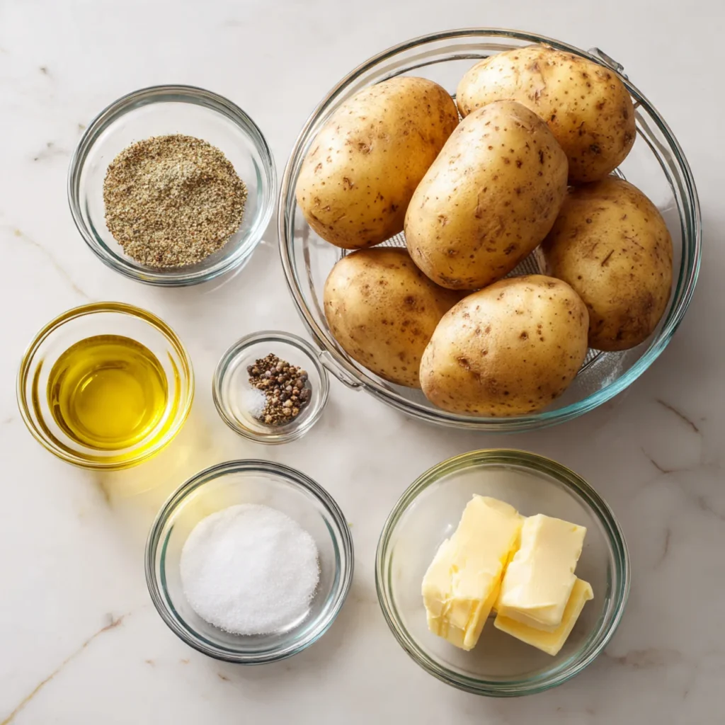 Air Fryer Baked Potato with Crispy Skin and Fluffy Center Every Time 2 Ingredients used in Air Fryer Baked Potato