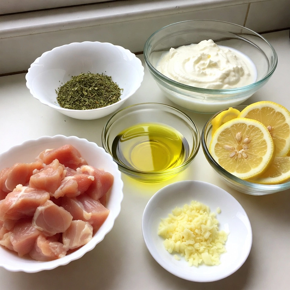 Air Fryer Chicken Souvlaki 3 ingredients of Air Fryer Chicken Souvlaki recipe