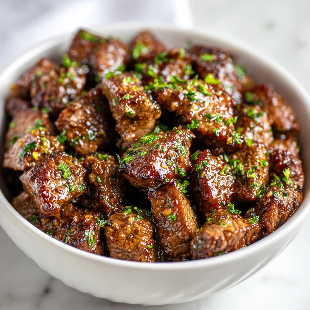 Air Fryer Garlic Butter Steak Bites