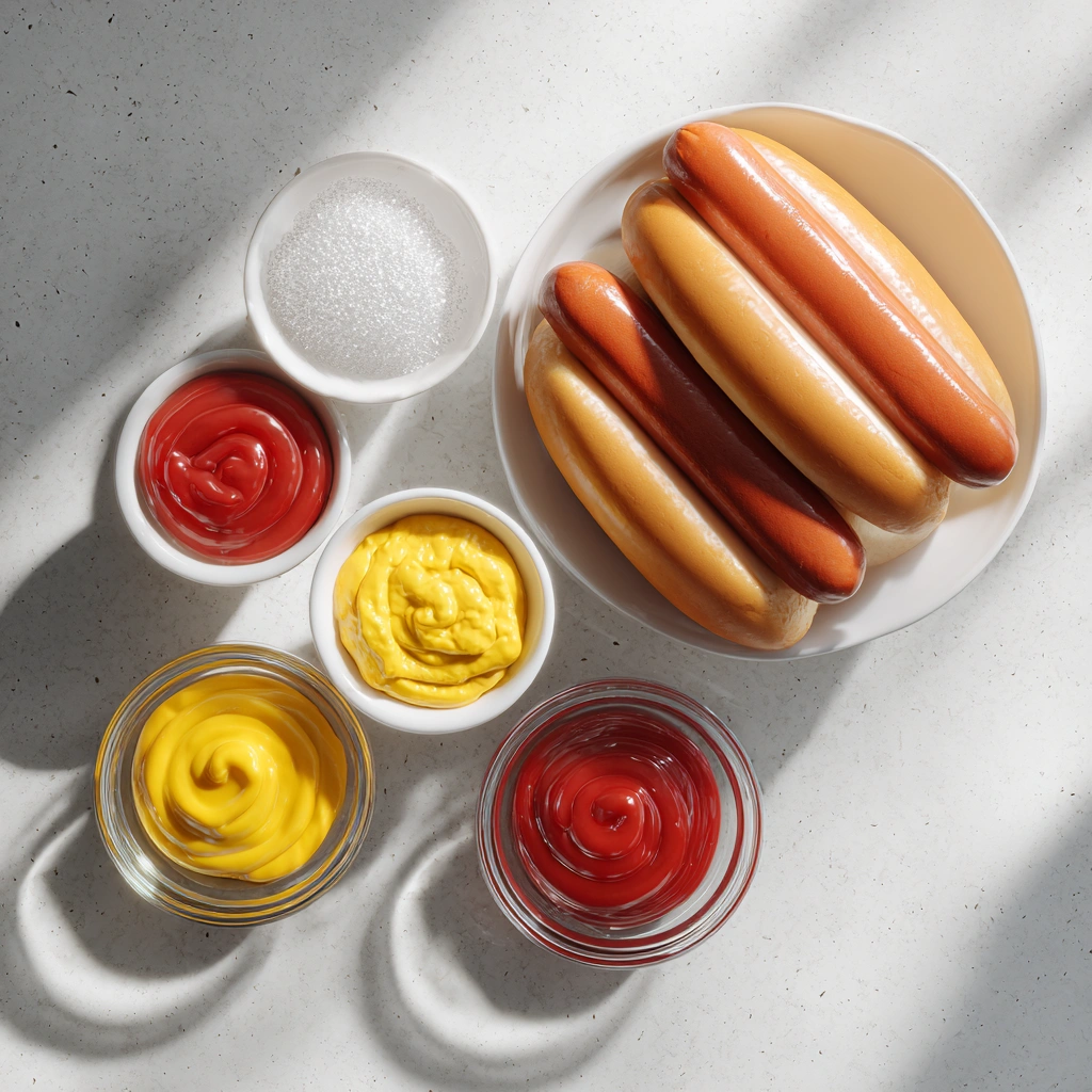 ingredients of Air Fryer Hot Dogs