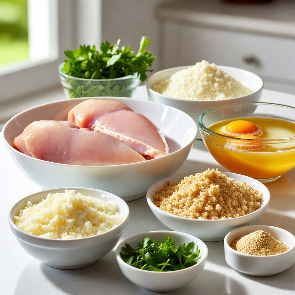 Air Fryer Parmesan Crusted Chicken 3 ingredients of Air Fryer Parmesan Crusted Chicken