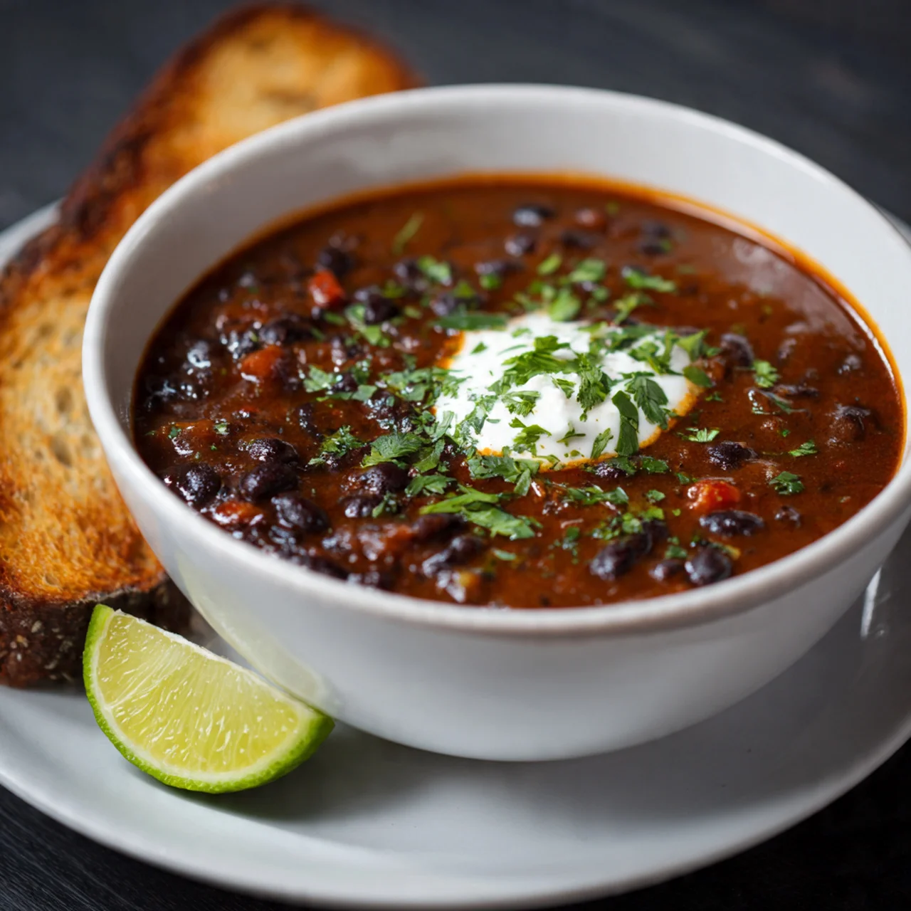 Black Bean Soup, Cozy, Creamy & Packed with Flavor 7 Easy black bean soup served hot for vegetarian dinner