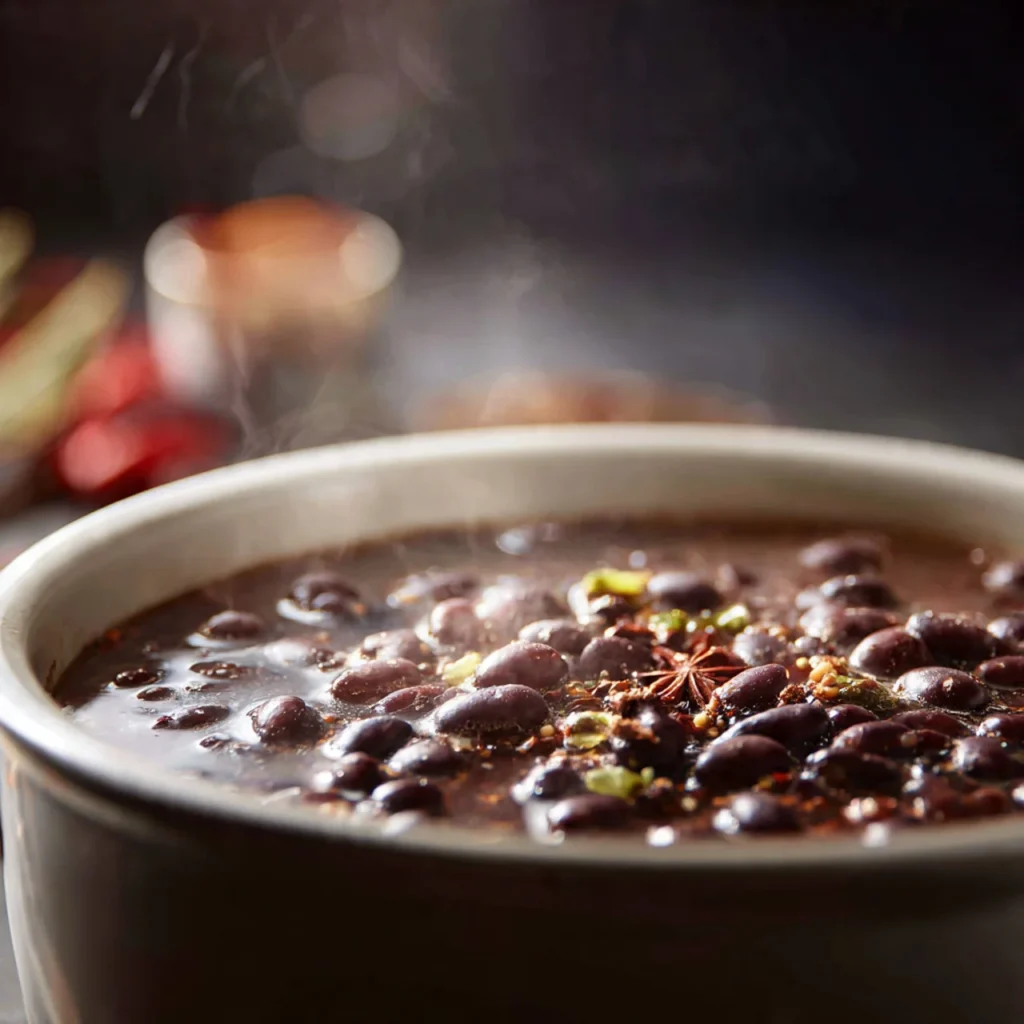 Black Bean Soup, Cozy, Creamy & Packed with Flavor 5 Blending vegan black bean soup for creamy texture