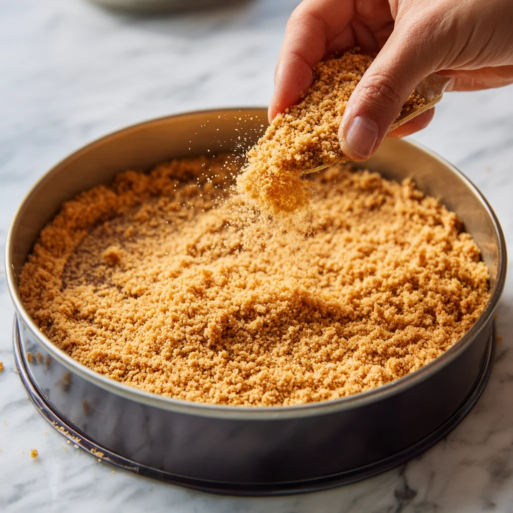 Graham cracker crust for caramel apple cheesecake