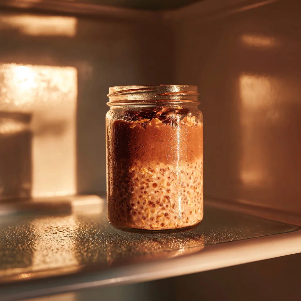 Chocolate Overnight Oats – A Creamy, Healthy Breakfast You’ll Crave 4 Chocolate overnight oats resting overnight in fridge
