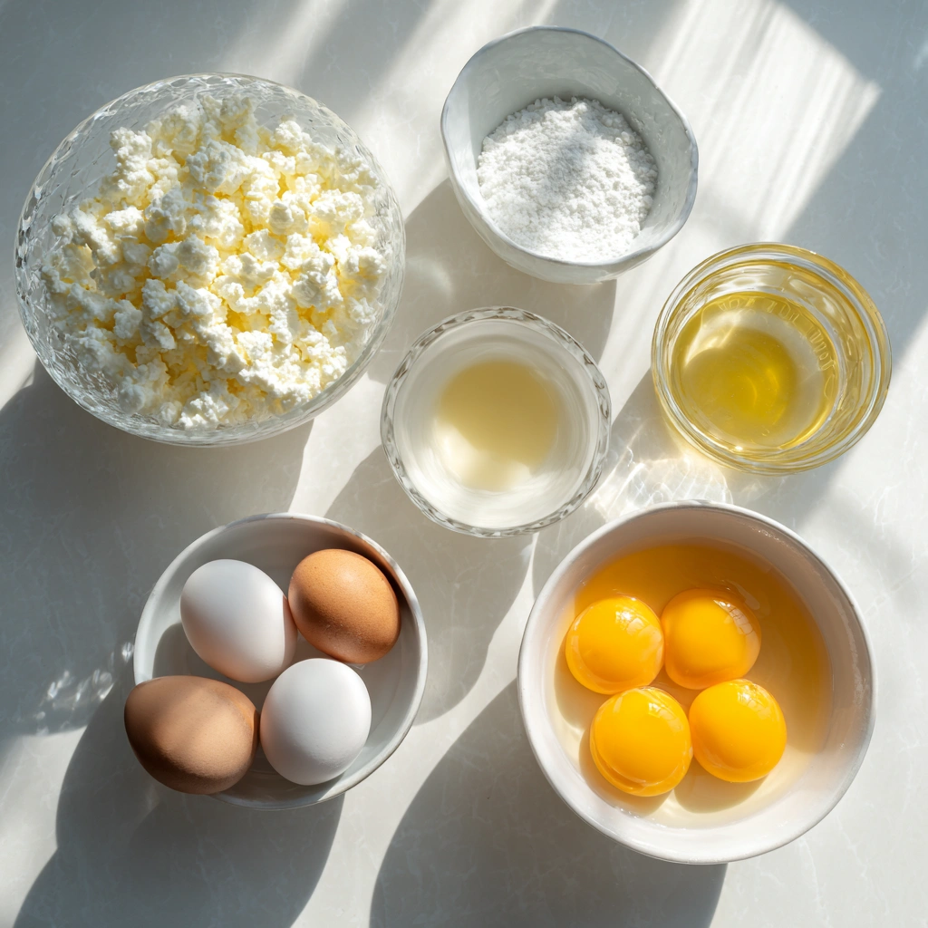 ingredients of Cottage Cheese Yogurt Egg Cheesecake