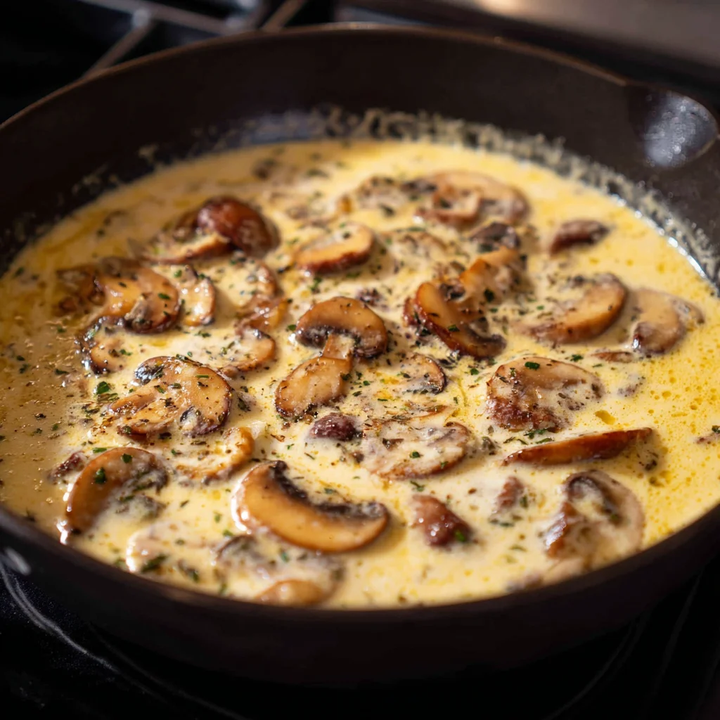 Creamy Bacon Mushroom Pasta – The Ultimate Comfort Weeknight Dinner 3 Sautéed mushrooms for mushroom pasta