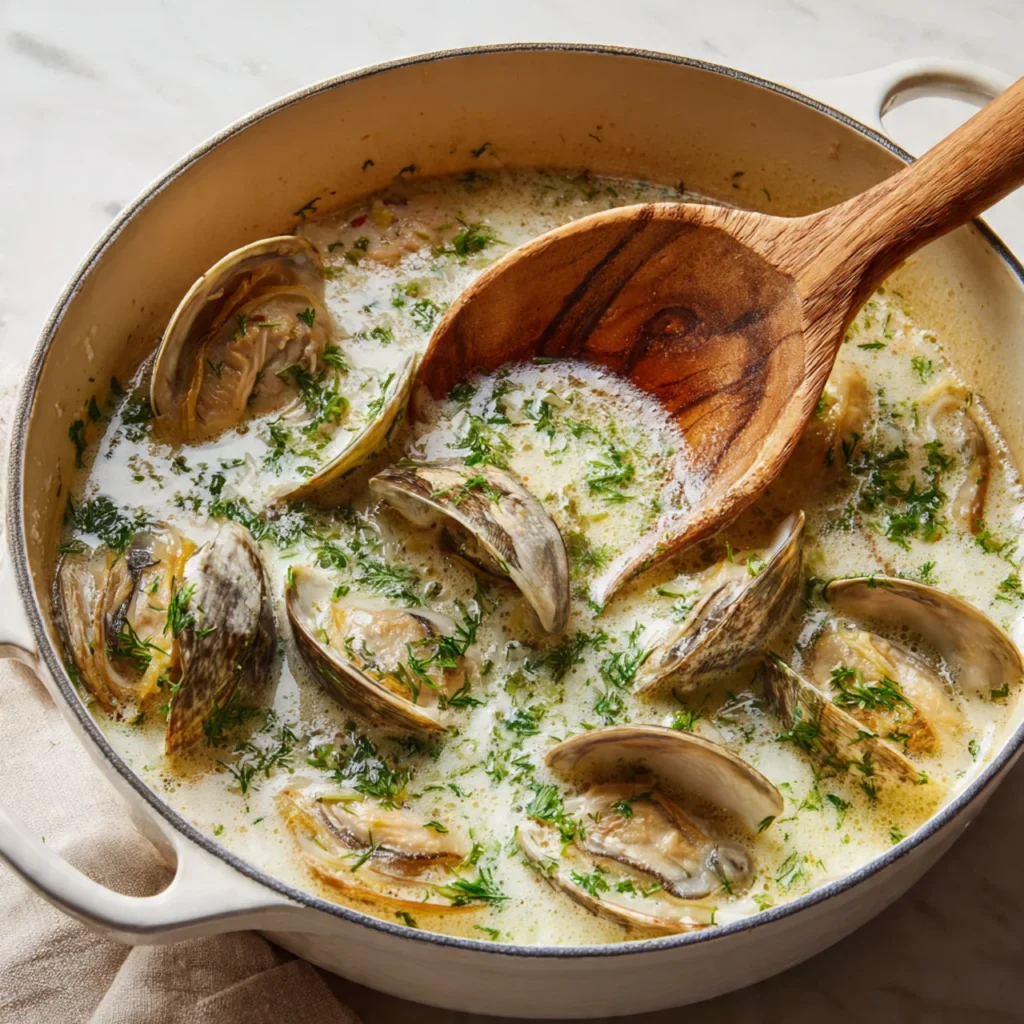 Creamy Oyster Stew Recipe with Silky Broth and Coastal Comfort 4 Milk and cream added to oyster stew base