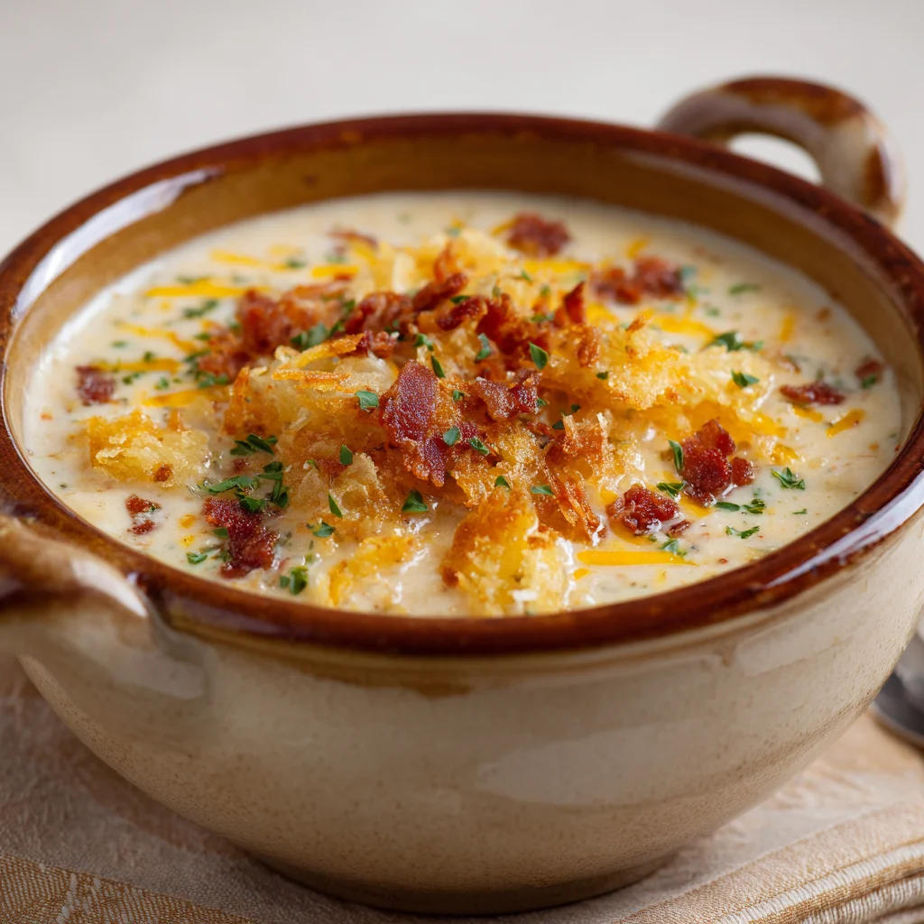 Crockpot Potato Soup with Hashbrowns