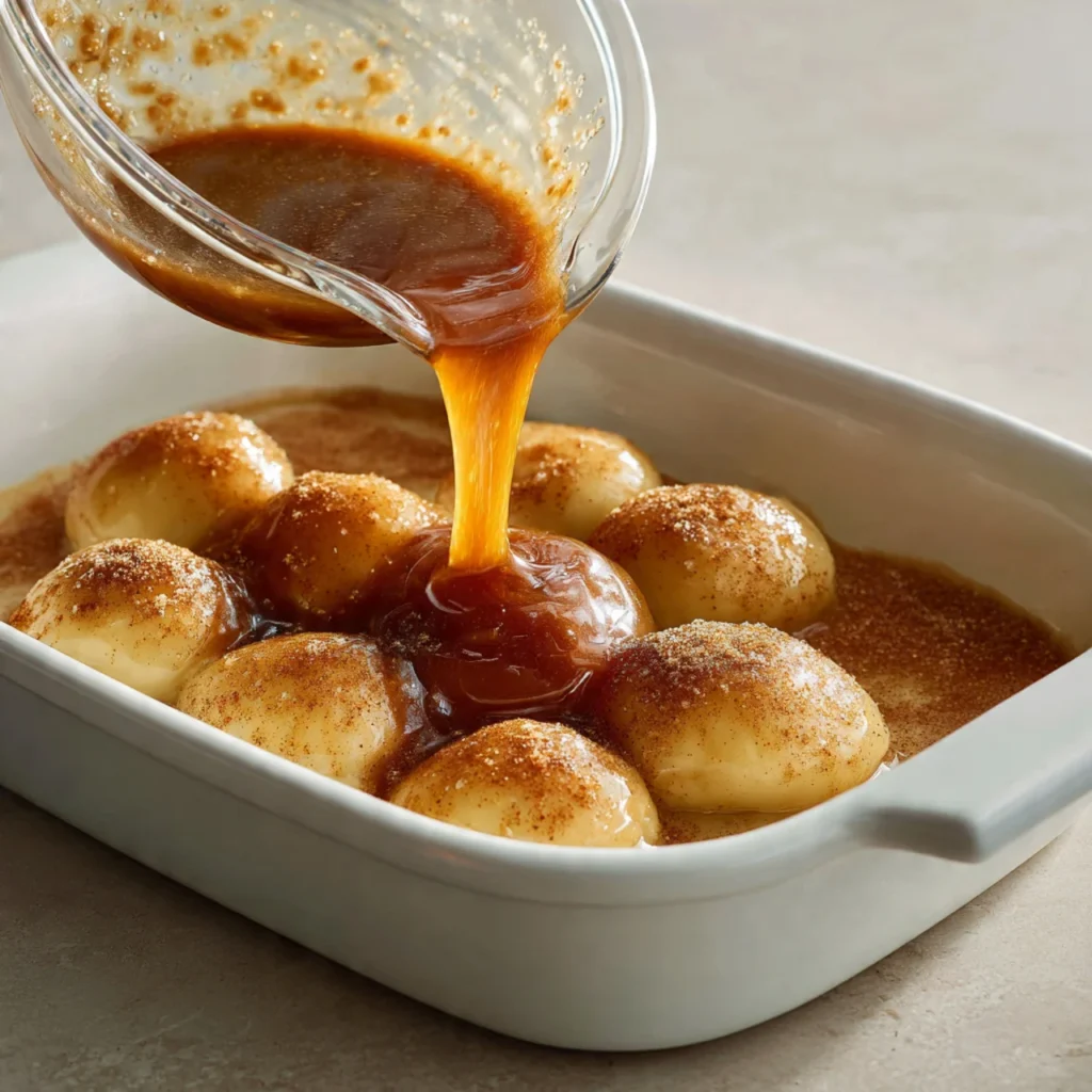 Crescent Roll Apple Dumplings with Buttery Cinnamon Sauce You’ll Crave Again and Again 3 Buttery cinnamon sugar sauce poured over apple dumplings