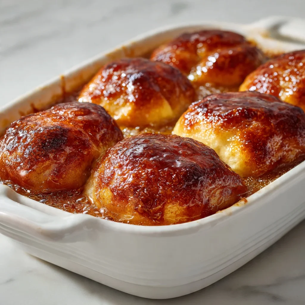 Crescent Roll Apple Dumplings with Buttery Cinnamon Sauce You’ll Crave Again and Again 4 Golden Crescent Roll Apple Dumplings with bubbling cinnamon sauce