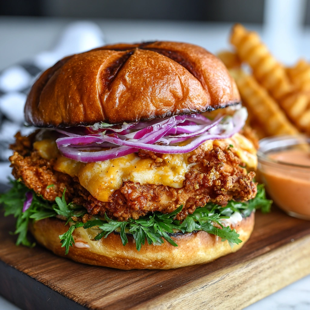 Crispy air fryer chicken sandwich