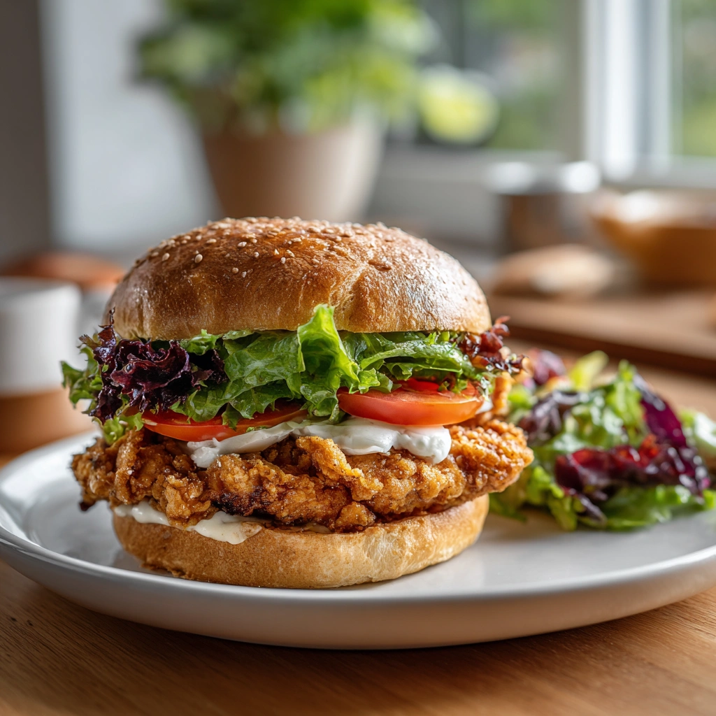 Crispy air fryer chicken sandwich