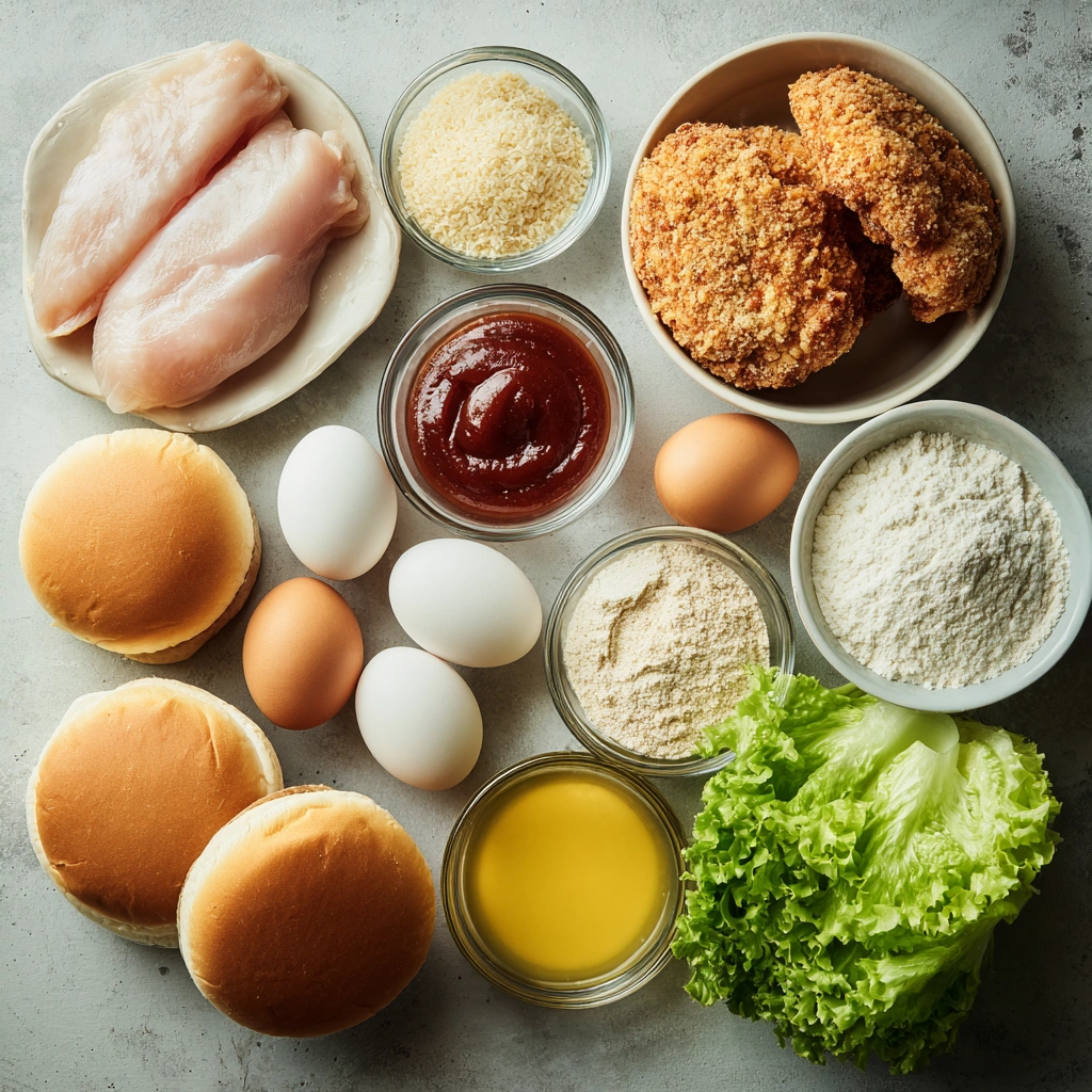 Crispy air fryer chicken sandwich ingredients
