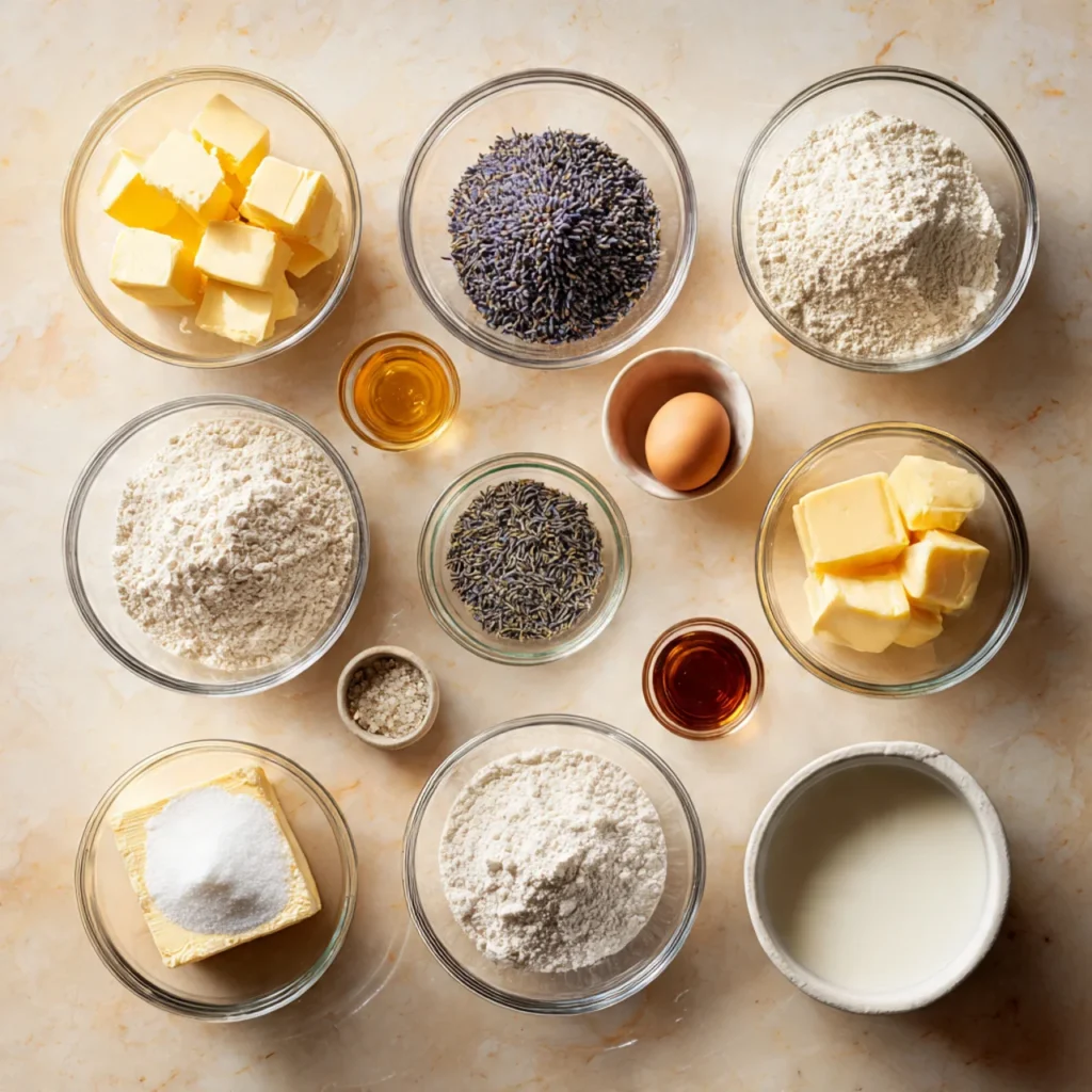 Ingredients used in Earl Grey Lavender Cake Recipe