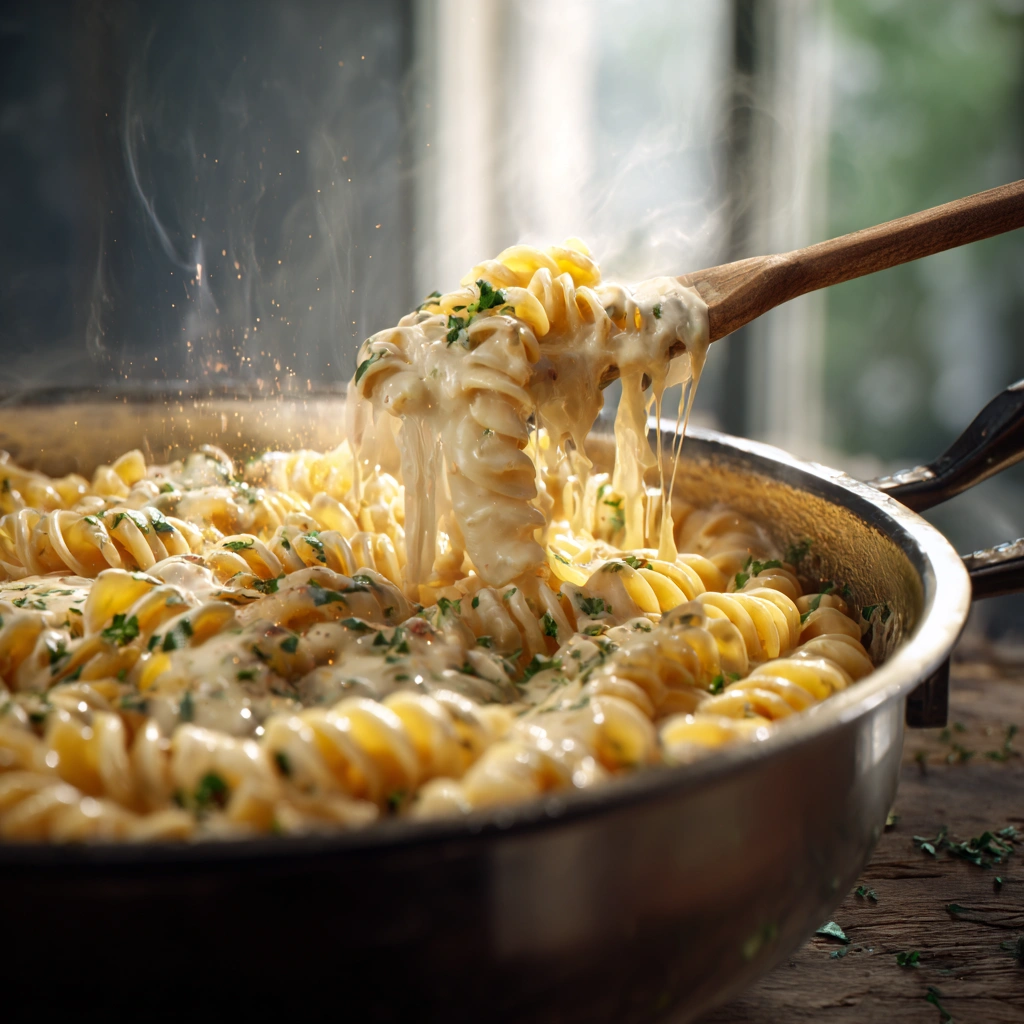 Garlic Butter Chicken Bites with Savory Creamy Parmesan Pasta