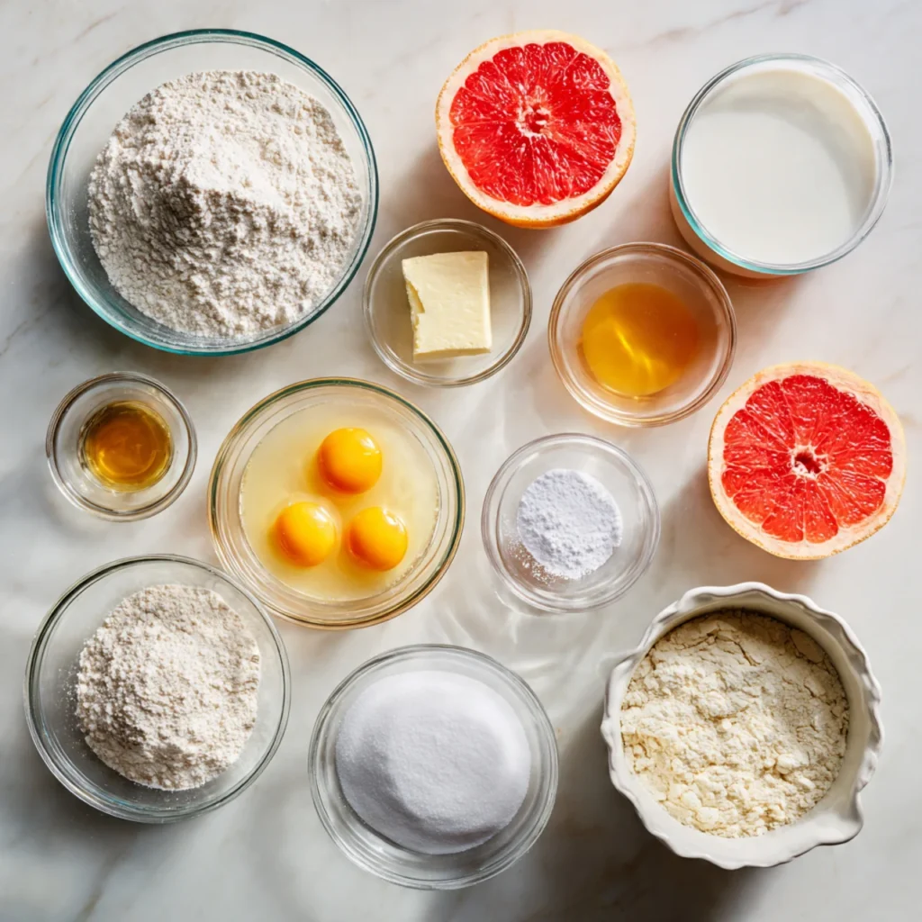 Grapefruit Poppy Seed Cake Recipe with Bright Citrus Flavor and Tender Crumb 2 Ingredients used Grapefruit Poppy Seed Cake
