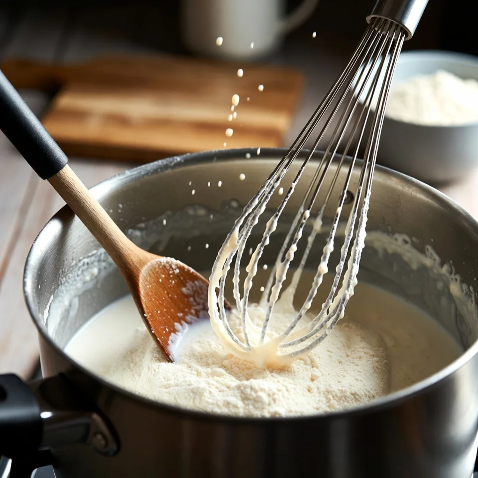 melt butter over medium heat. Whisk in flour and cook briefly