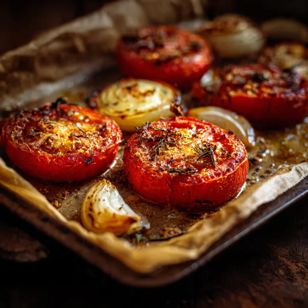 Roasted tomatoes for roasted tomato and basil soup recipe