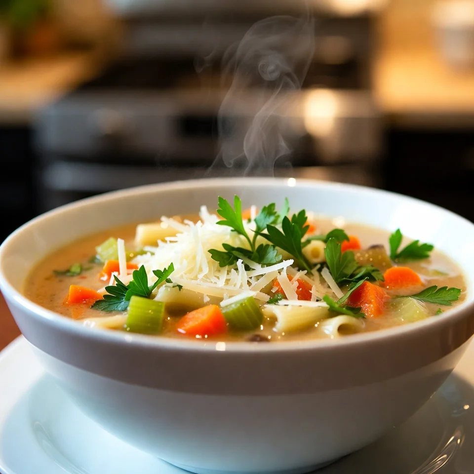 Italian penicillin soup served hot with herbs