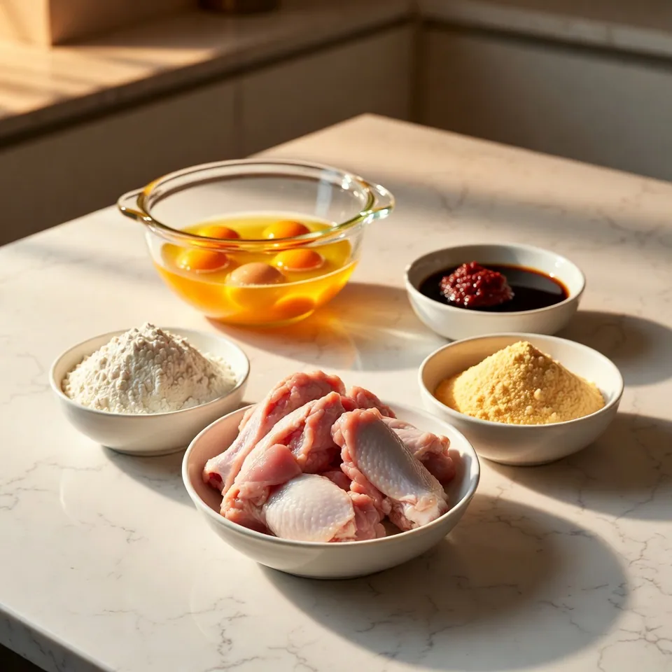 Korean Fried Chicken Recipe with Ultra-Crispy Coating and Bold Sticky Glaze 2 ingredients of Korean Fried Chicken Recipe